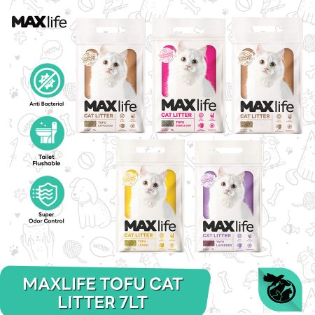 Pasir Kucing Maxlife Tofu Soya Cat Litter Gumpal Wangi 7 Liter