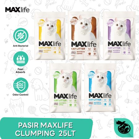 Pasir Kucing Maxlife Gumpal Wangi Clumping Bentonite 25 Liter