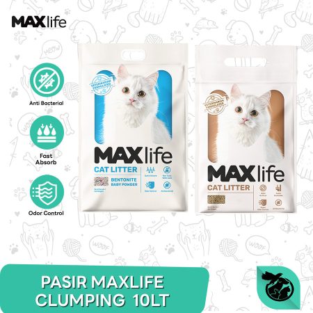 Pasir Kucing Maxlife Gumpal Wangi Clumping Bentonite 10 Liter