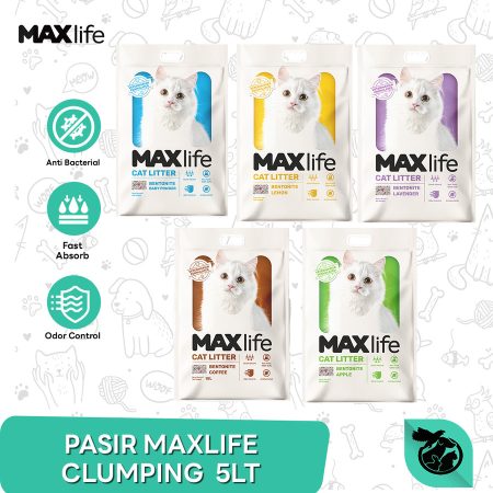 Pasir Kucing Maxlife Gumpal Wangi Clumping Bentonite 5 Liter