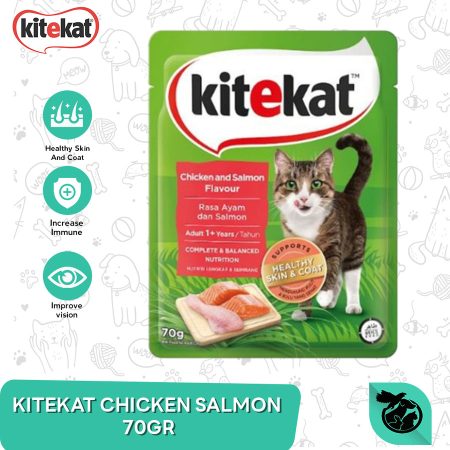 KiteKat Pouch Adult Chicken Tuna Wet Cat Food Makanan Kucing Dewasa 70gr