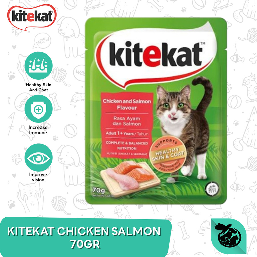 KiteKat Pouch Adult Chicken Tuna Wet Cat Food Makanan Kucing Dewasa 70gr