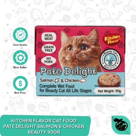Kitchen Flavor Pate Delight Salmon Chicken Beauty Wet Cat Food Makanan Kucing 90gr