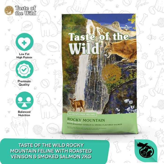 Taste of the Wild Rocky Mountain Feline Recipe Roasted Venison & Smoked Salmon Cat Dry Food Makanan Kucing 2kg