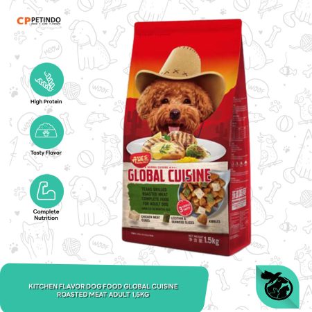 Kitchen Flavour Global Cuisine Roasted Meat Adult Dog Food Makanan Anjing Dewasa 1.5 KG