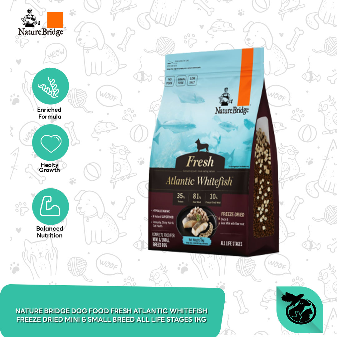 Nature Bridge Dog Food Fresh Atlantic WhiteFish Freeze Dried Mini & Small Breed All Life Stages 1 KG