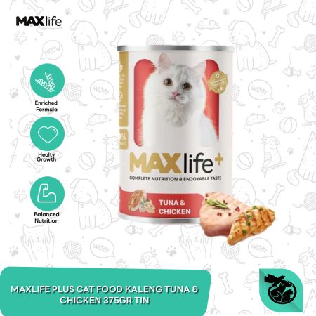 Makanan Kucing Kaleng MaxLife Plus Cat food Can 375 Gram - Tuna Chicken