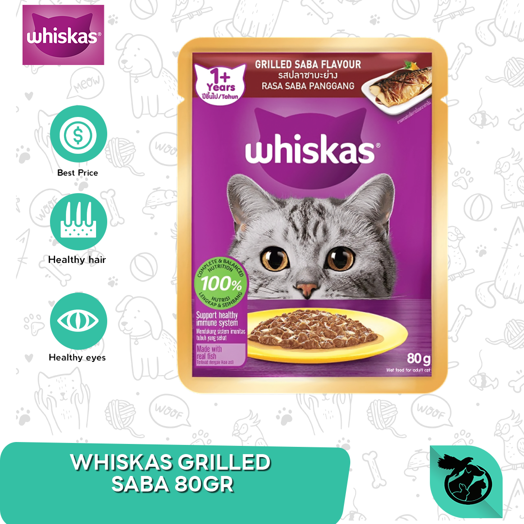 Makanan Kucing Basah Whiskas WetFood / Sachet / Pouch Adult 85 Gram