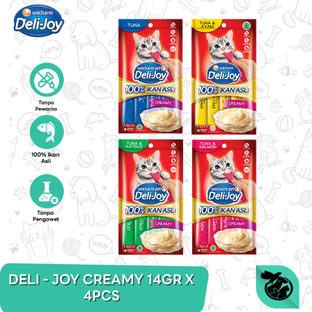Snack Kucing Deli Joy Creamy Cat treat Cemilan 14 Gr