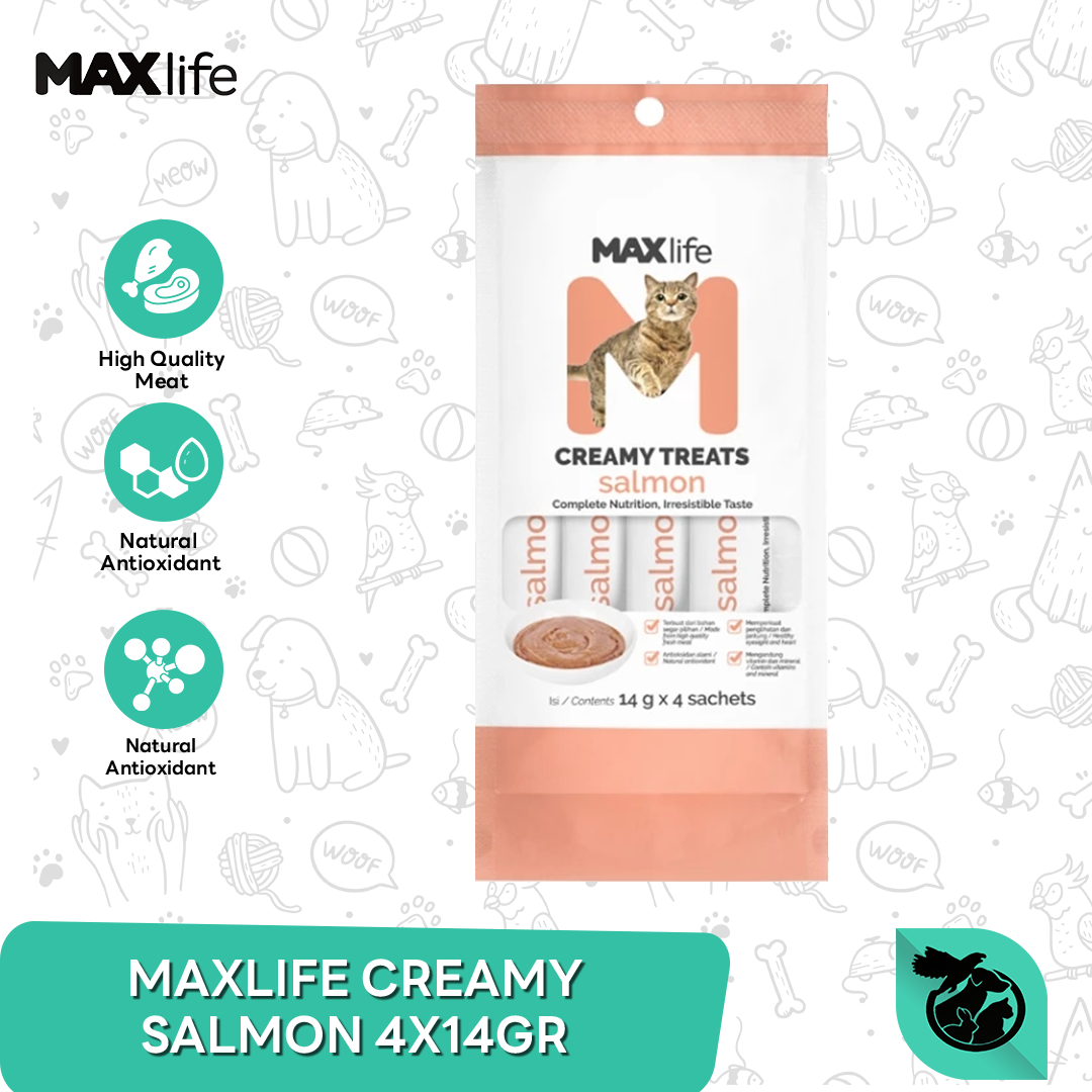 Maxlife Cat Creamy Treats Snack Cemilan Kucing 14gr x 4