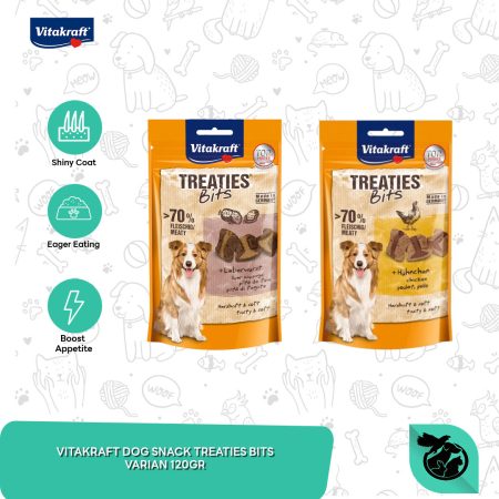 Vitakraft Dog Treaties Bits Snack Anjing 120 Gram