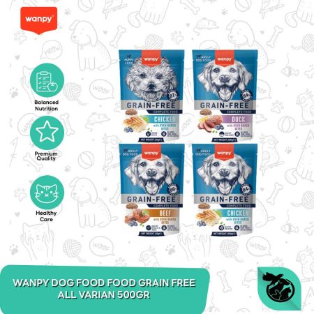 Wanpy Grain Free Adult Puppy Dog Food Makanan Anjing 500 gram