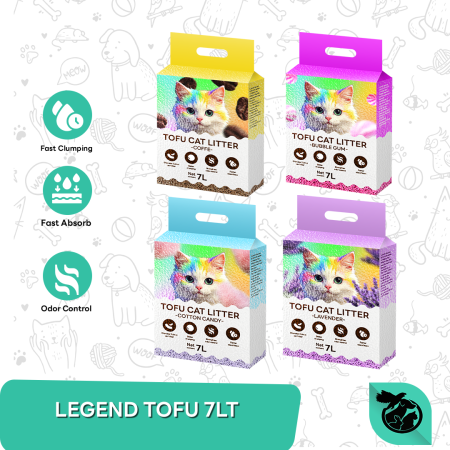 Pasir Kucing Legend Tofu Soya Cat Litter Gumpal Wangi 7 Liter