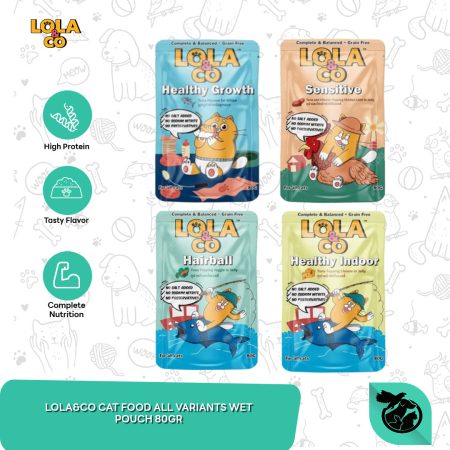 Lola&Co Cat Wet Food Pouch Makanan Basah Kucing Sachet 80 Gram