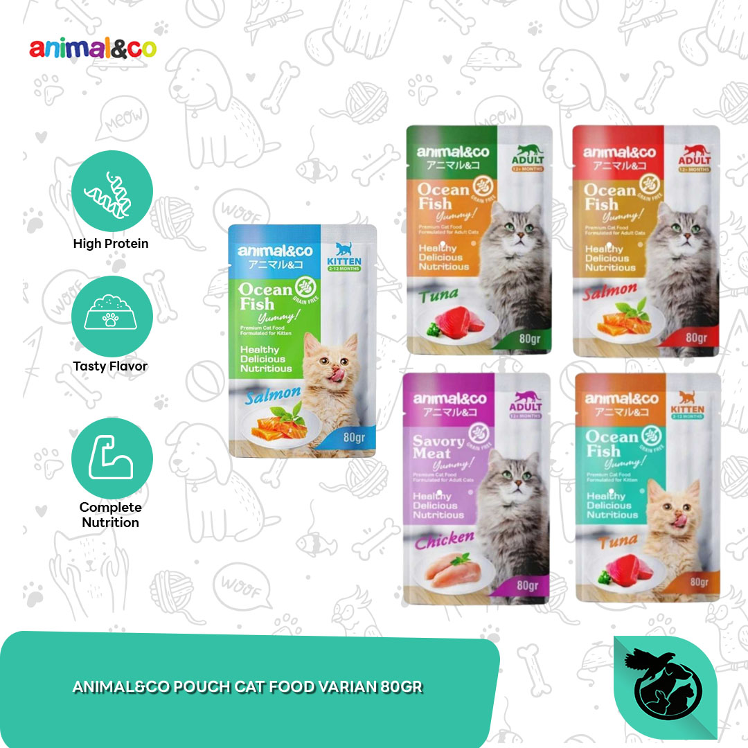Animal&Co Cat Wet Food Makanan Basah Kucing Pouch 80 Gram