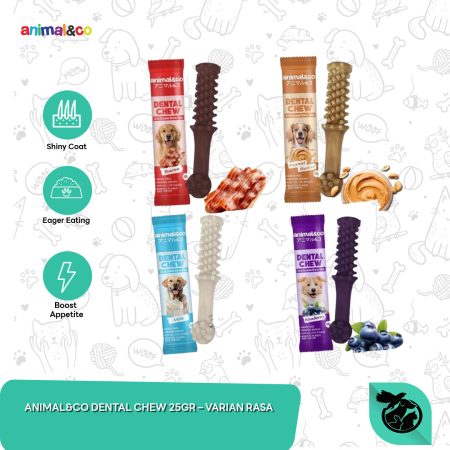 Animal&Co Dental Chew Snack Anjing Pembersih Gigi Penghilang Bau Mulut 25 Gram