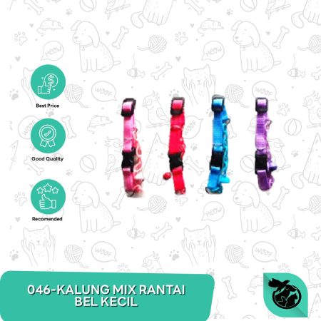 Kalung Kucing Anjing Motif Kuncian Bel Besar Bola Kerincingan